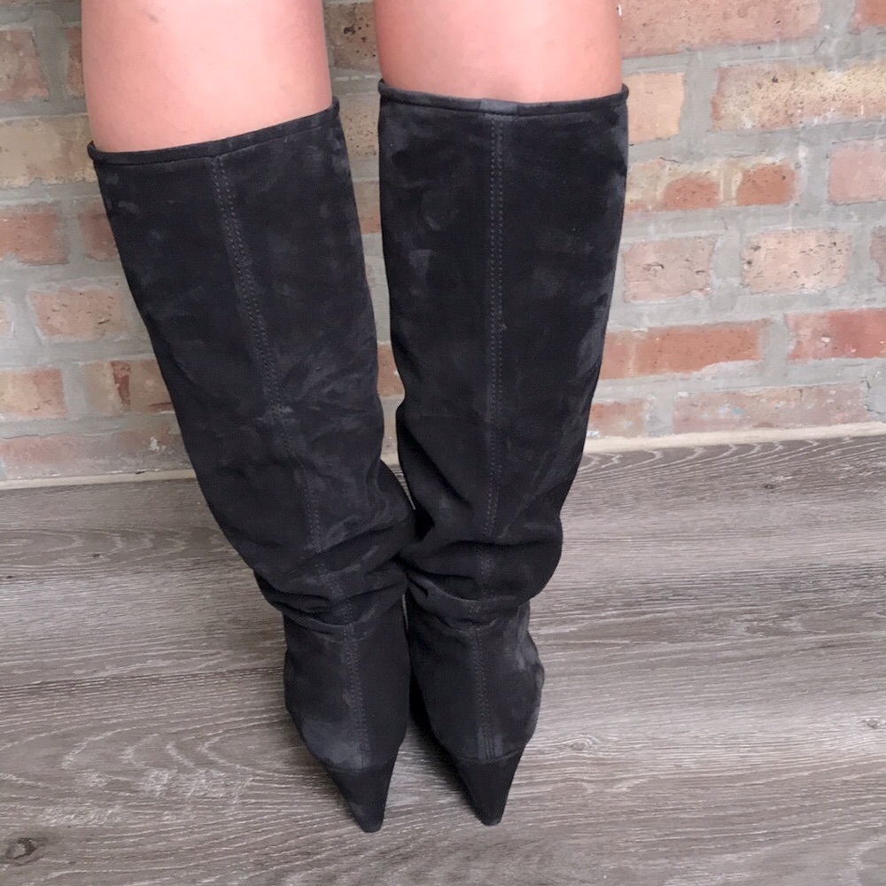 Pedro Garcia Onara Knee-high suede wedge boots. - Picture 6 of 17